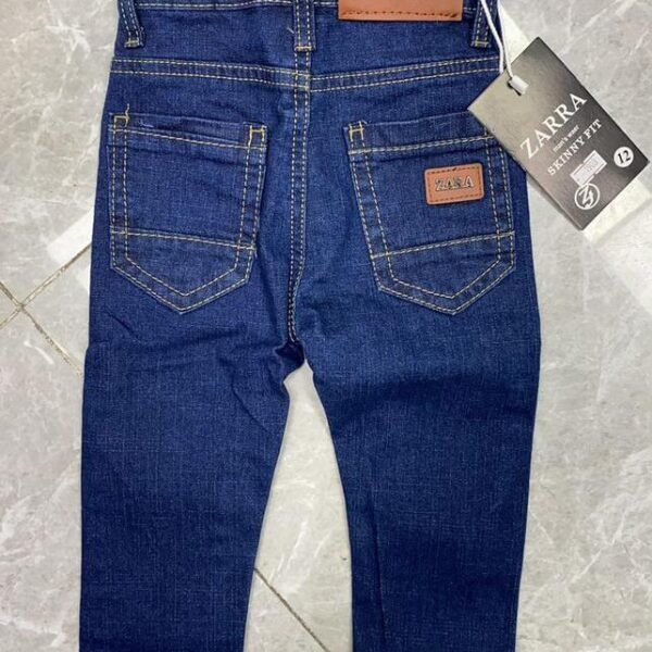 durable kids clothes Ghana Boys' Dark Wash Skinny Fit Jeans with Contrast Stitching Pelsunisexkloset Tema