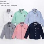 Boys' Sailboat Embroidered Long-Sleeve Oxford Shirt in Six Colours