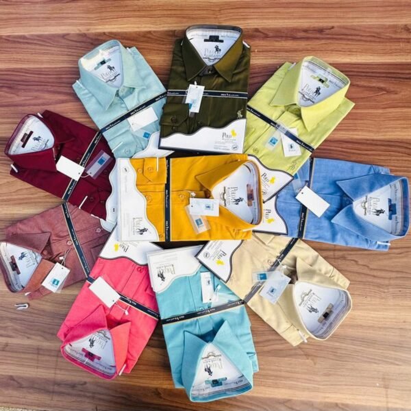 Men's Long-Sleeve Cotton Button-Down Shirt in Multiple Colours