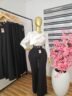 Women's Belted High-Waist Wide-Leg Corporate Trousers in Black — Pels Unisex Kloset