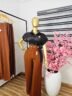 Women's Belted High-Waist Wide-Leg Corporate Trousers in Rust — Pels Unisex Kloset
