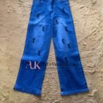 Women's Blue Baggy Jeans with Rhinestone Motifs — Pels Unisex Kloset