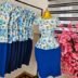 Women's Blue Floral Peplum Top and Pencil Skirt Two Piece Set in Royal Blue — Pels Unisex Kloset