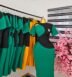 Women's Colourblock Corporate Dress with Waist Cutout in Green — Pels Unisex Kloset