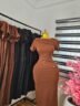 Women's Corporate Dress with Fold Collar and Side Buttons in Rust — Pels Unisex Kloset
