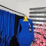 Women's Corporate Dress with Pearl Trim Flared Cuffs in Royal Blue — Pels Unisex Kloset