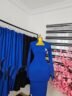Women's Corporate Dress with Pearl Trim Flared Cuffs in Royal Blue — Pels Unisex Kloset