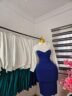 Women's Corporate Dress with White Collar and Sleeves in Royal Blue — Pels Unisex Kloset