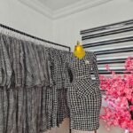 Women's Houndstooth V-Neck Corporate Dress — Pels Unisex Kloset