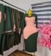Women's Olive Green and Peach Colourblock Corporate Dress in Olive Green and Peach — Pels Unisex Kloset