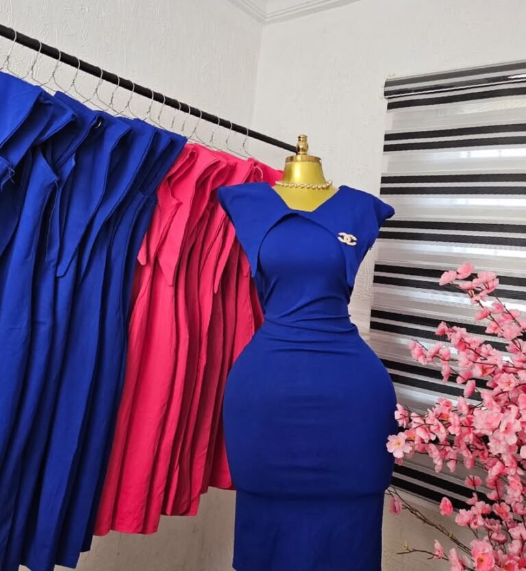 Women's Royal Blue Cap Sleeve Corporate Dress — Pels Unisex Kloset
