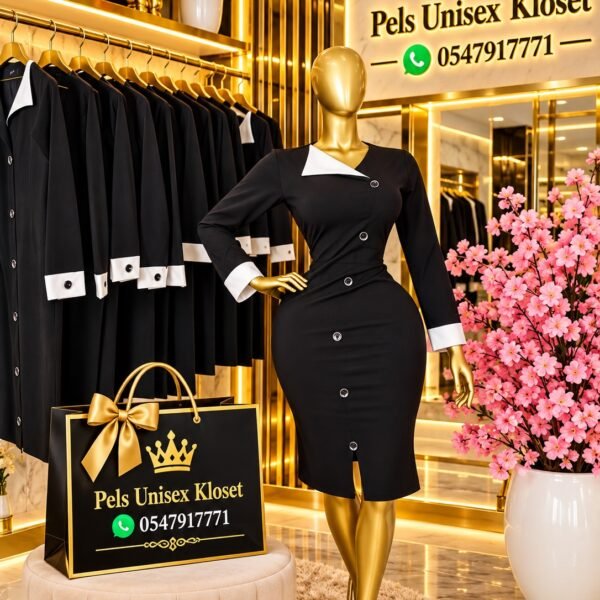 Women’s Ladies Black Corperate Dress — Pels Unisex Kloset
